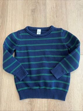 Carter's Navy and Green Striped Crewneck Sweater - NWOT